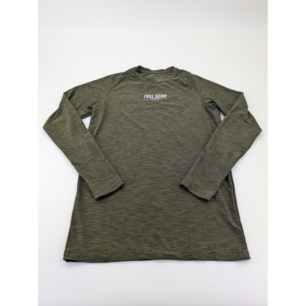 Full Send Fitness Ls Men's Size Medium Fitness Logo Moisture Wicking  Workout‎